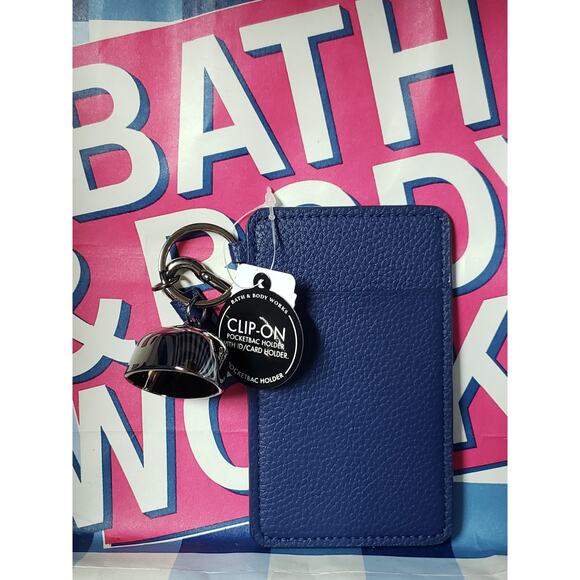 BBW Navy Blue ID Card Holder & Club PocketBac Holder Backpack Purse Bag Keychain - Picture 1 of 2